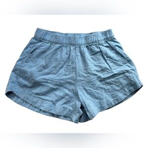 Patagonia Women’s Garden Island Hemp Shorts 3.5” Medium Blue Pull On High Rise
